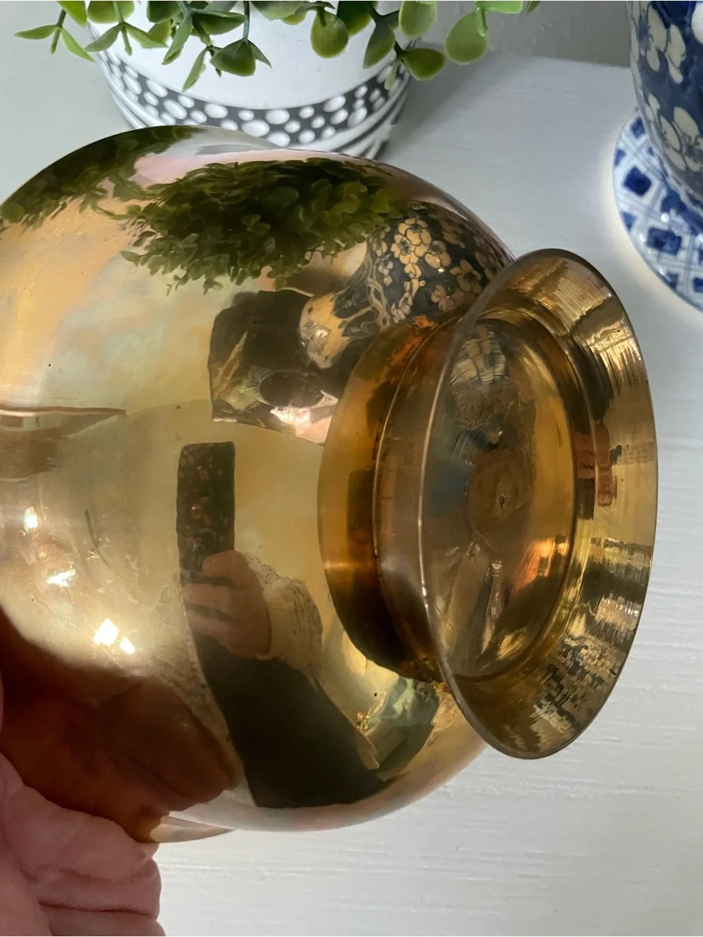 Vintage Antique Solid Brass Centerpiece Pedestal Bowl 7.25”x3.5”